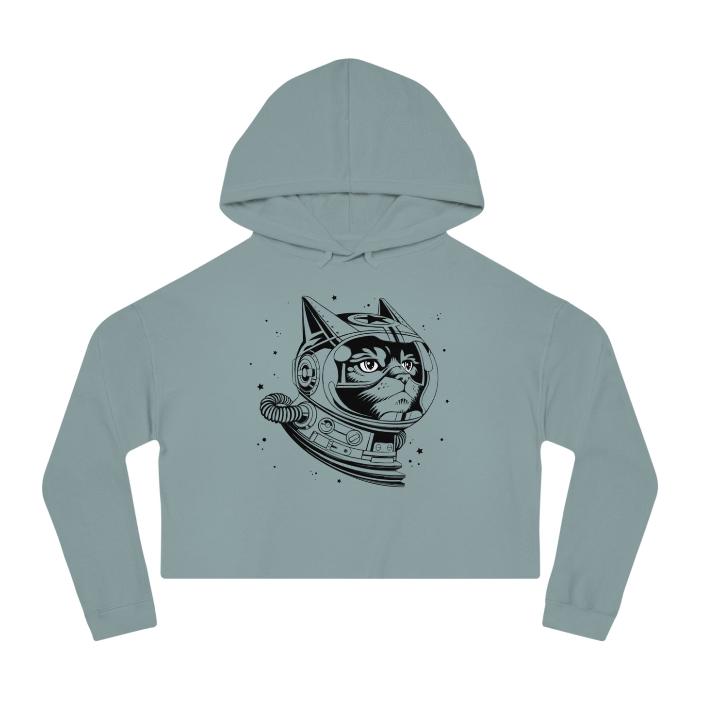 Space Cat Women’s Cropped Hooded Sweatshirt