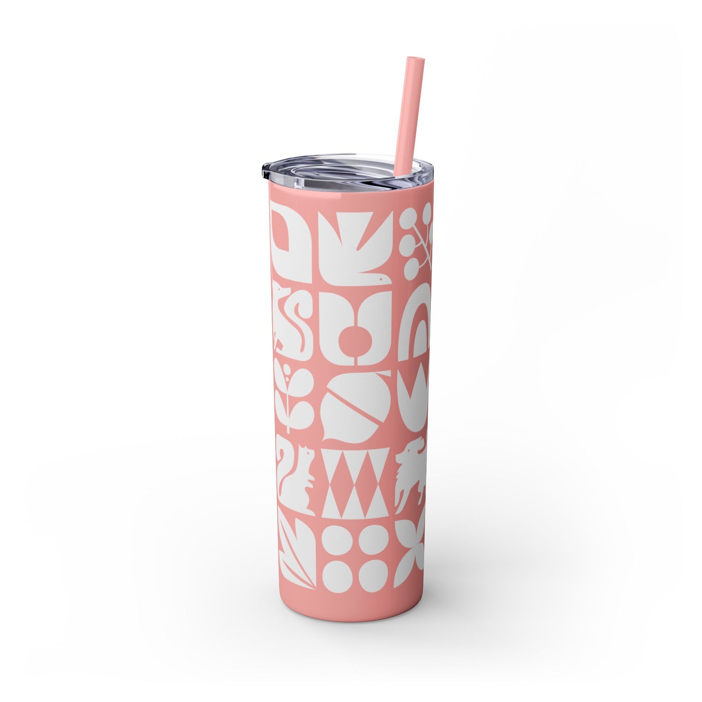 Graphic Dogs and Squirrels Skinny Tumbler with Straw, 20oz