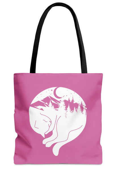 Sleeping Mountain Cat Tote Bag