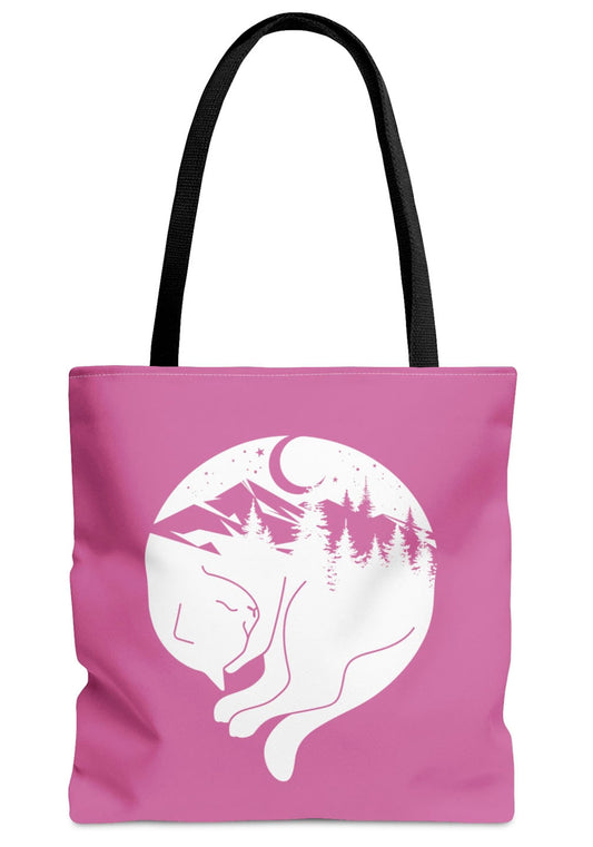 Sleeping Mountain Cat Tote Bag