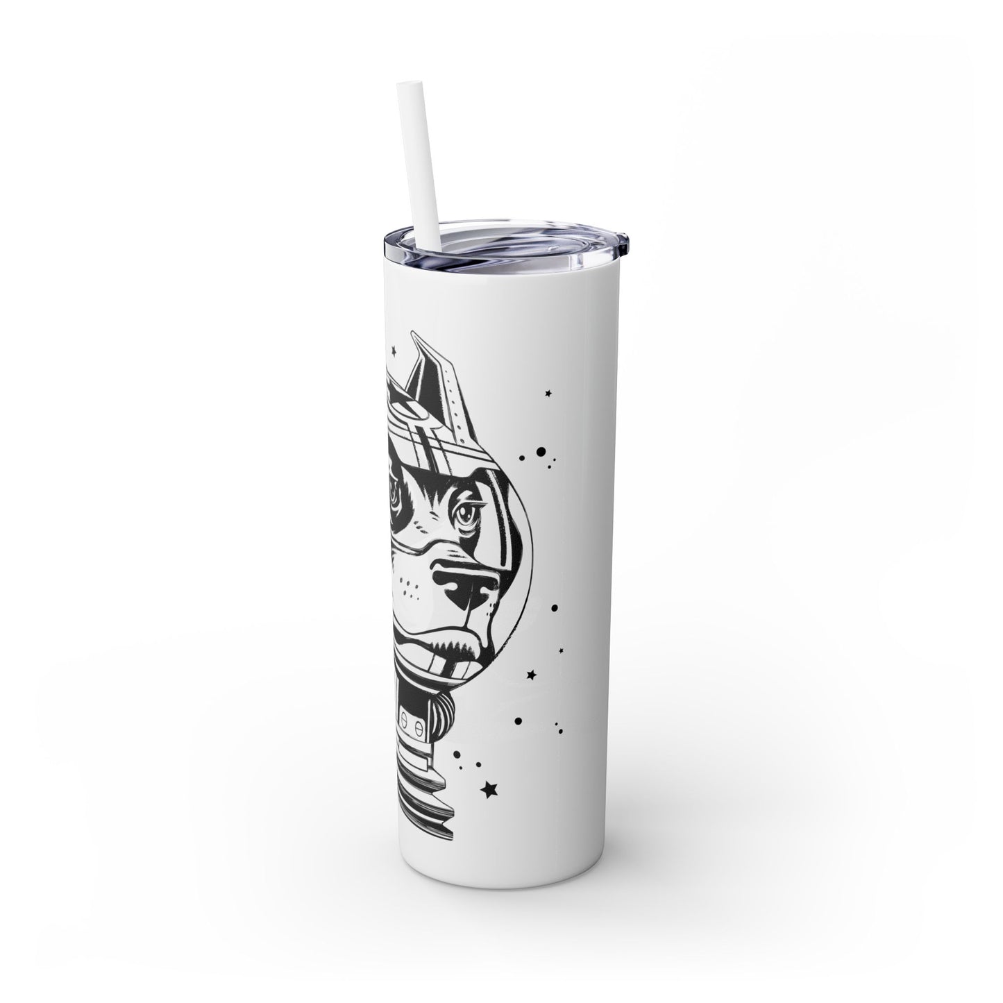 Space Dog Skinny Tumbler with Straw, 20oz