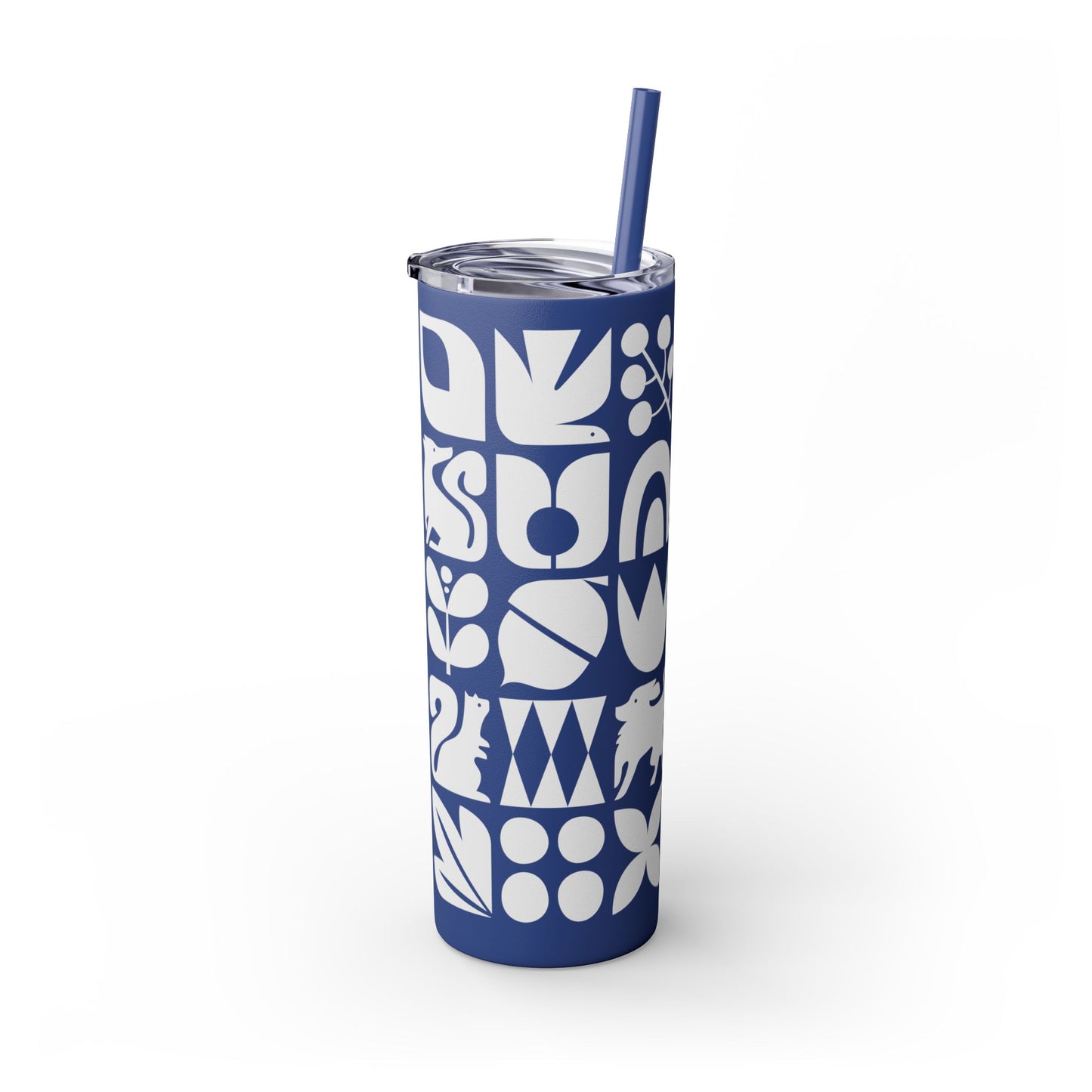 Graphic Dogs and Squirrels Skinny Tumbler with Straw, 20oz