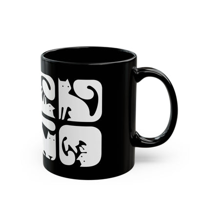 Graphic Cats 11oz Black Mug