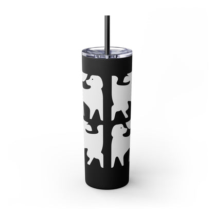 Graphic Dogs Skinny Tumbler with Straw, 20oz