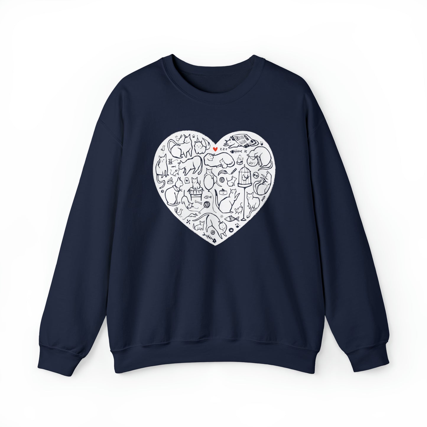 Cat Heart Women's Heavy Blend Crewneck Sweatshirt