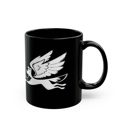 Angel Dog  11oz Black Mug