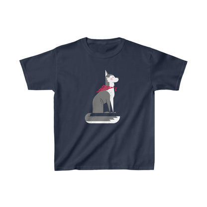 Sitting Husky Kid's Heavy Cotton Tee