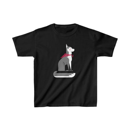 Sitting Husky Kid's Heavy Cotton Tee