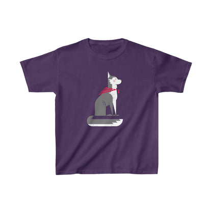 Sitting Husky Kid's Heavy Cotton Tee