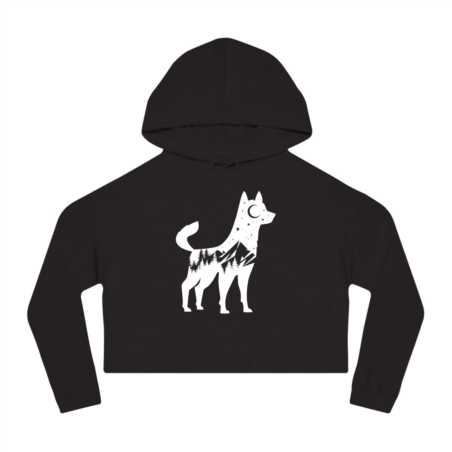 Mountain Dog Cropped Women's Hooded Sweatshirt