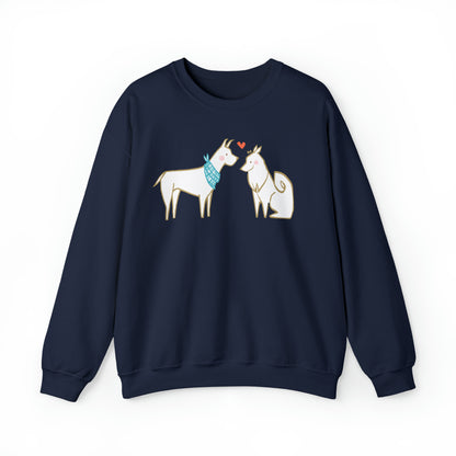 Two Dogs in Love Women's Heavy Blend Crewneck Sweatshirt