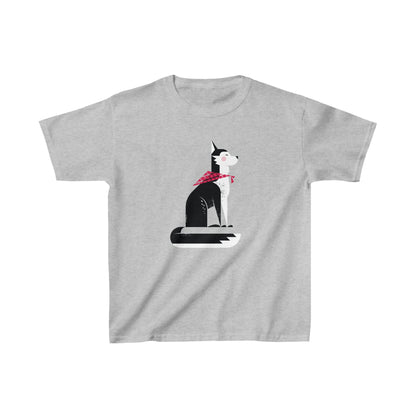 Sitting Husky Kid's Heavy Cotton Tee