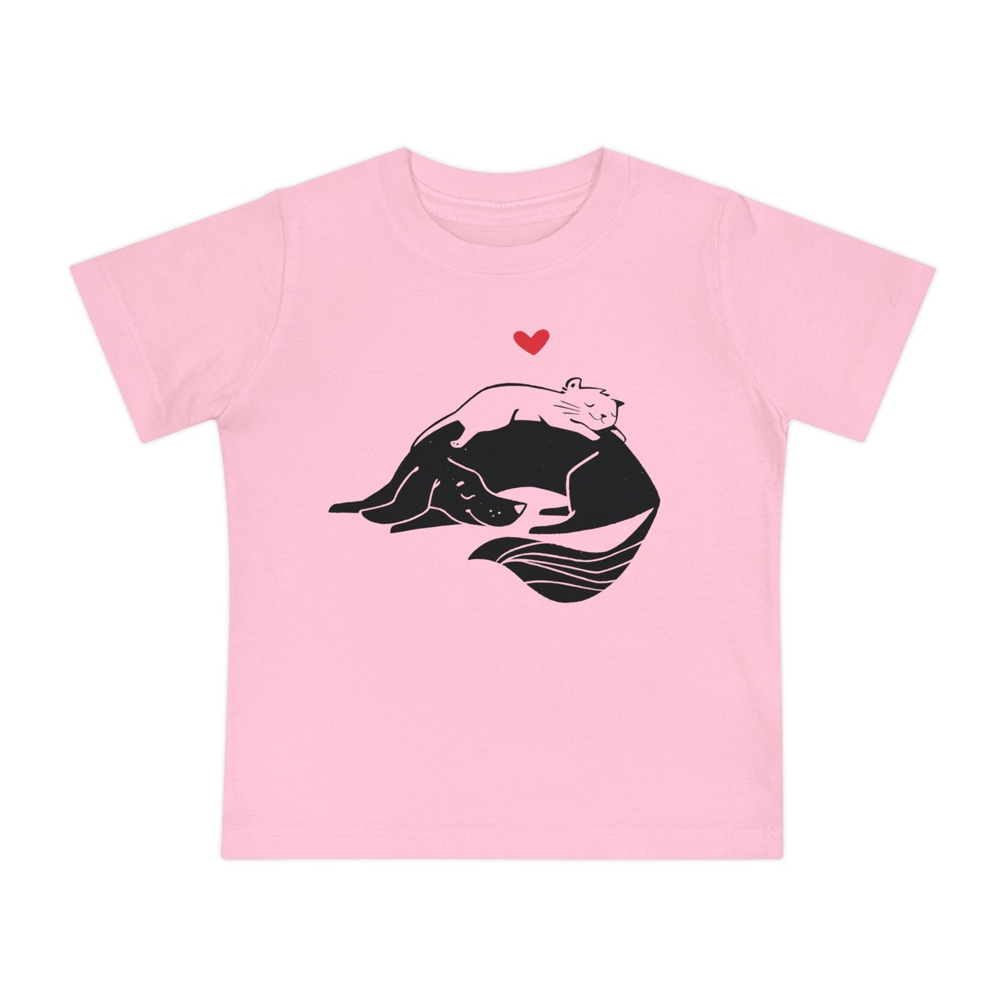 Dog & Cat Cuddling Baby Graphic Tee