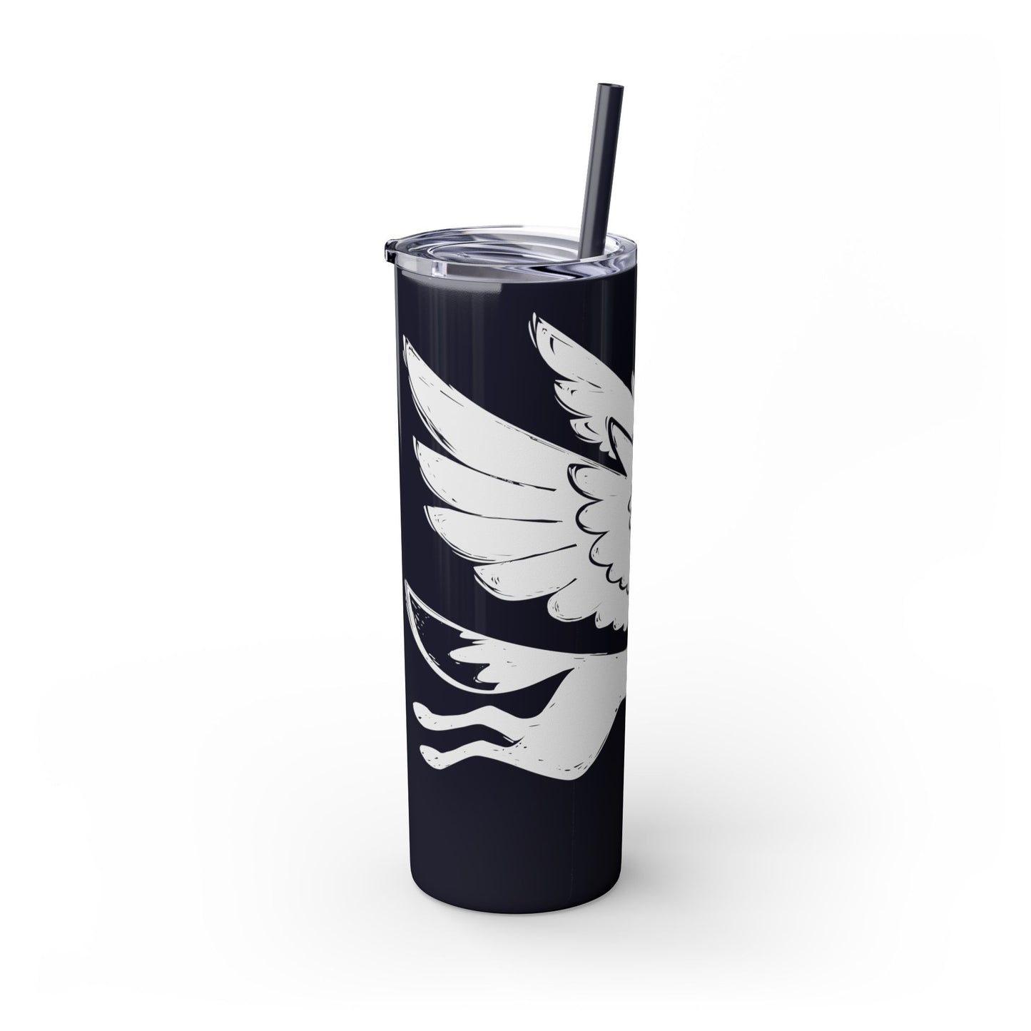 Angel Dog Skinny Tumbler with Straw, 20oz