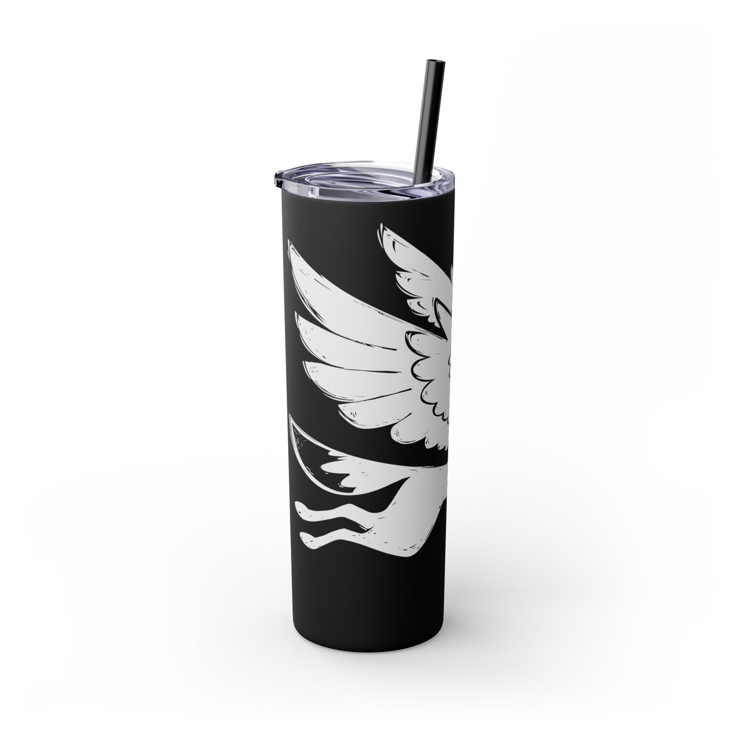 Angel Dog Skinny Tumbler with Straw, 20oz