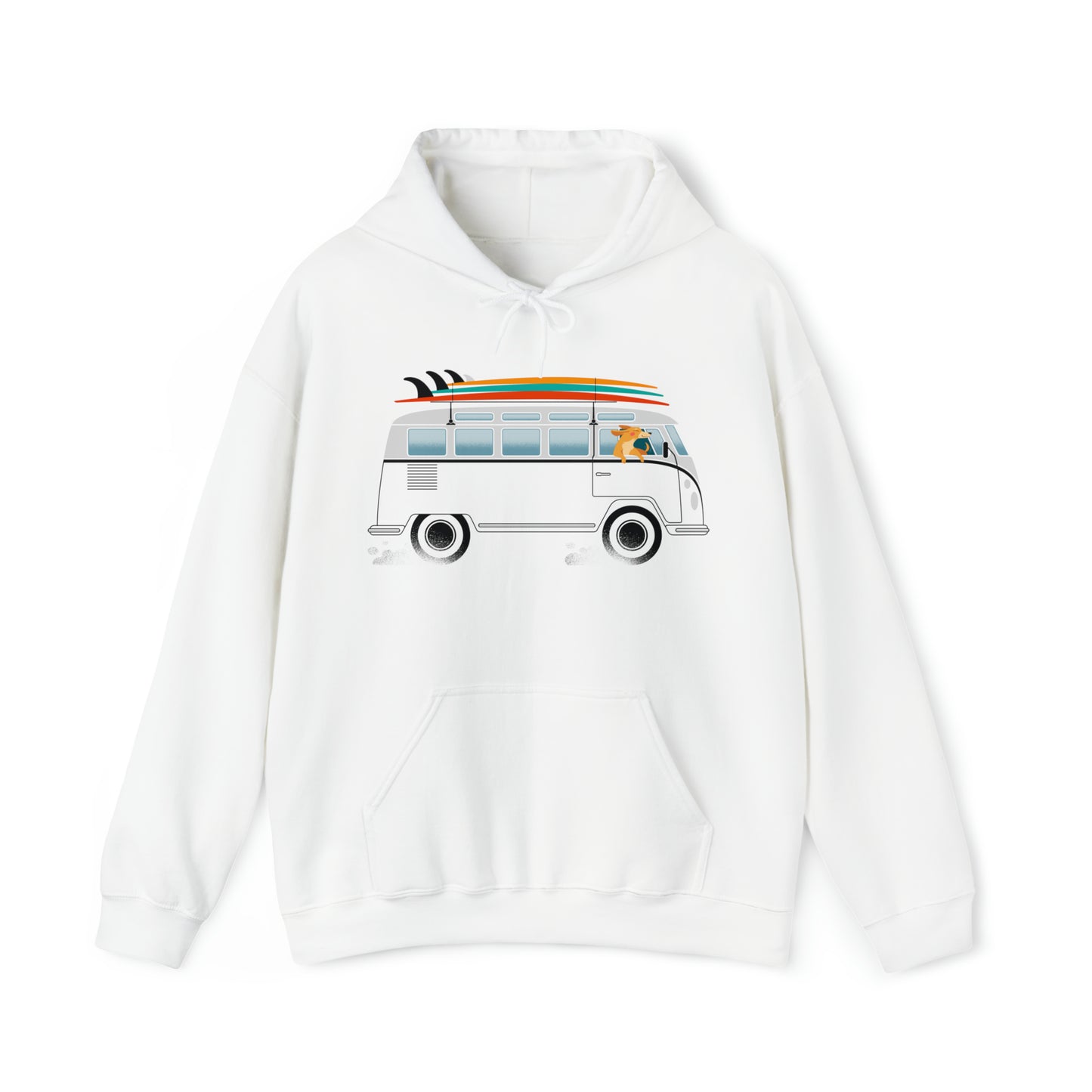 VW Van Surf Dog Men's Hooded Sweatshirt