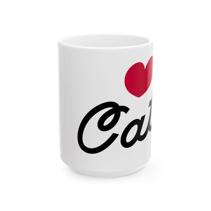 Love Cats Script 15oz White Mug