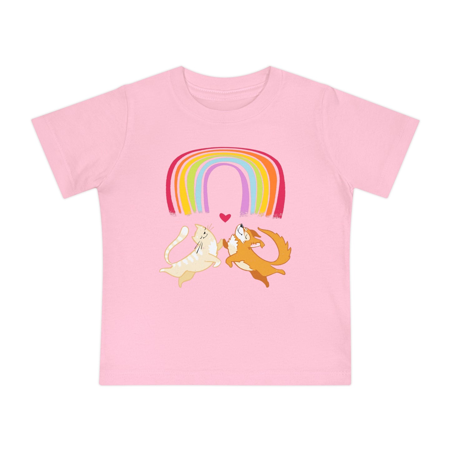 Rainbow Cat and Dog Baby Graphic Tee