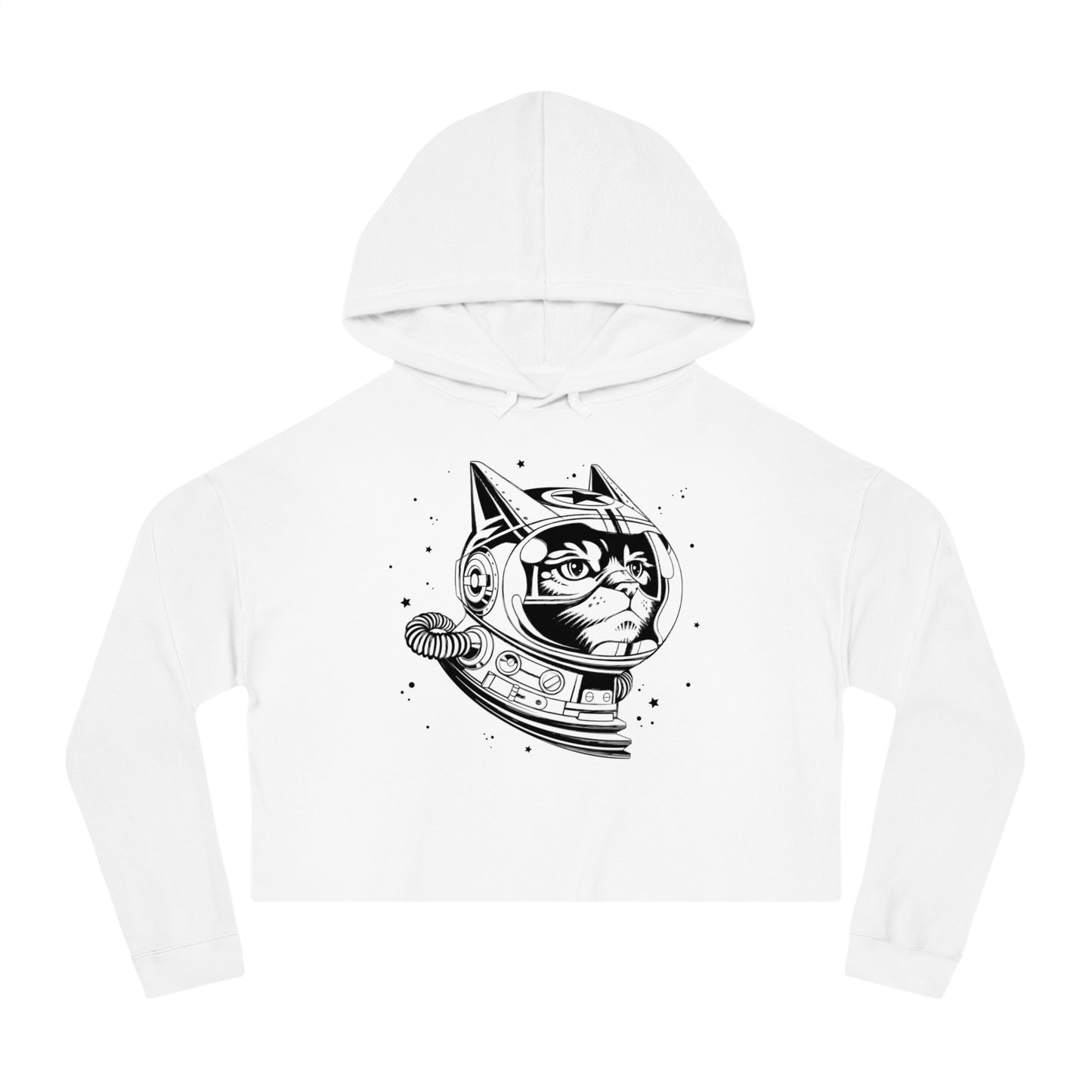 Space Cat Women’s Cropped Hooded Sweatshirt