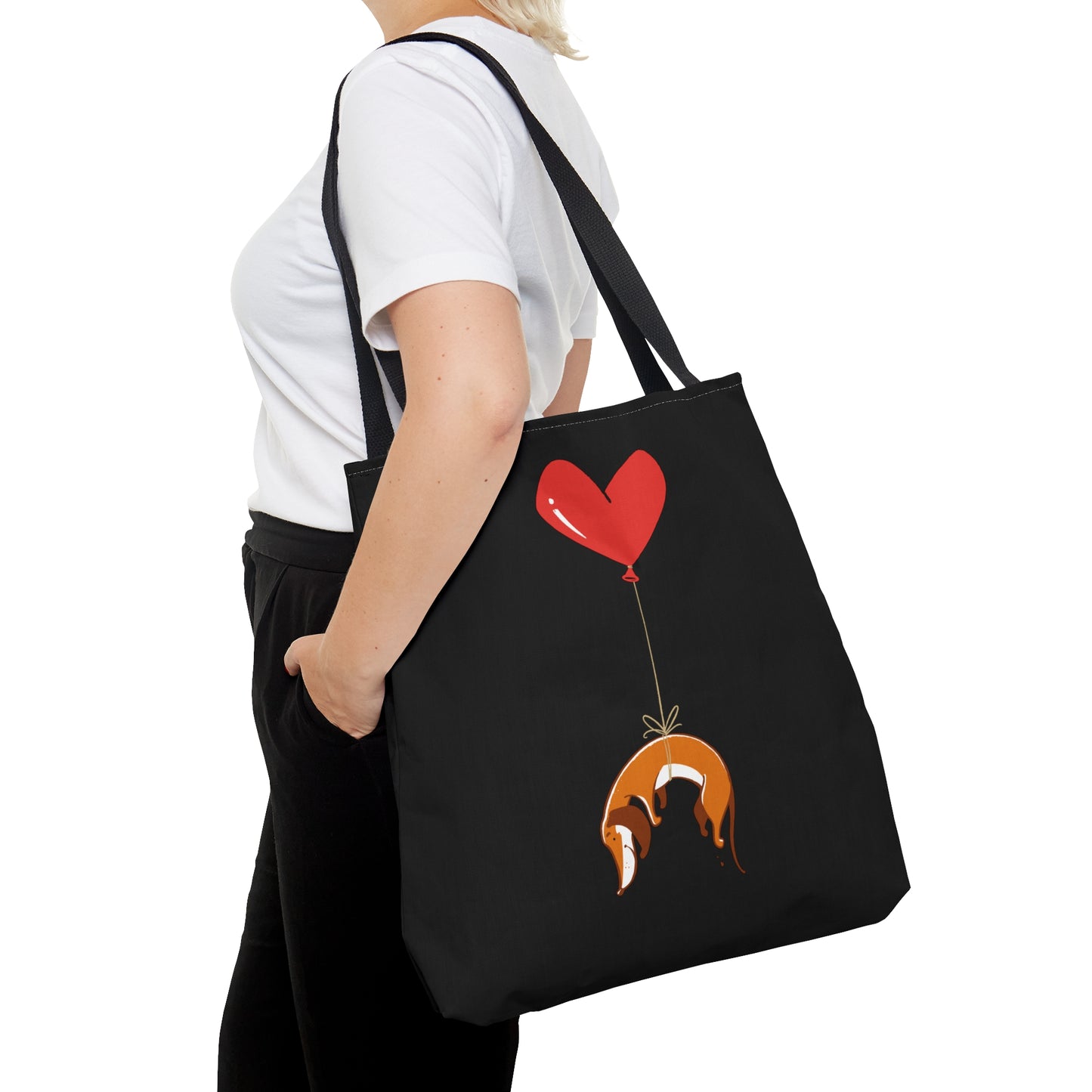 Dog on Heart Strings Tote Bag