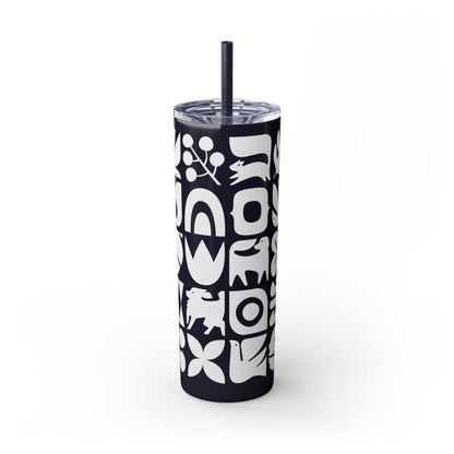 Graphic Dogs and Squirrels Skinny Tumbler with Straw, 20oz