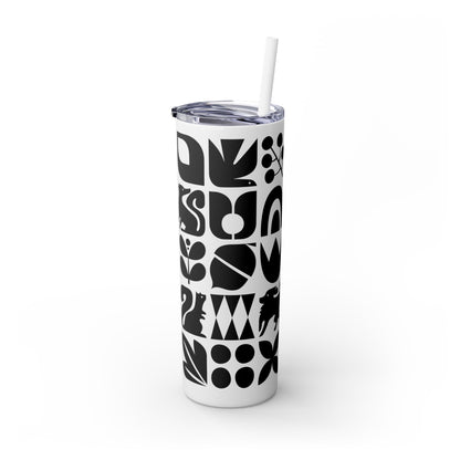 Graphic Dogs and Squirrels Skinny Tumbler with Straw, 20oz