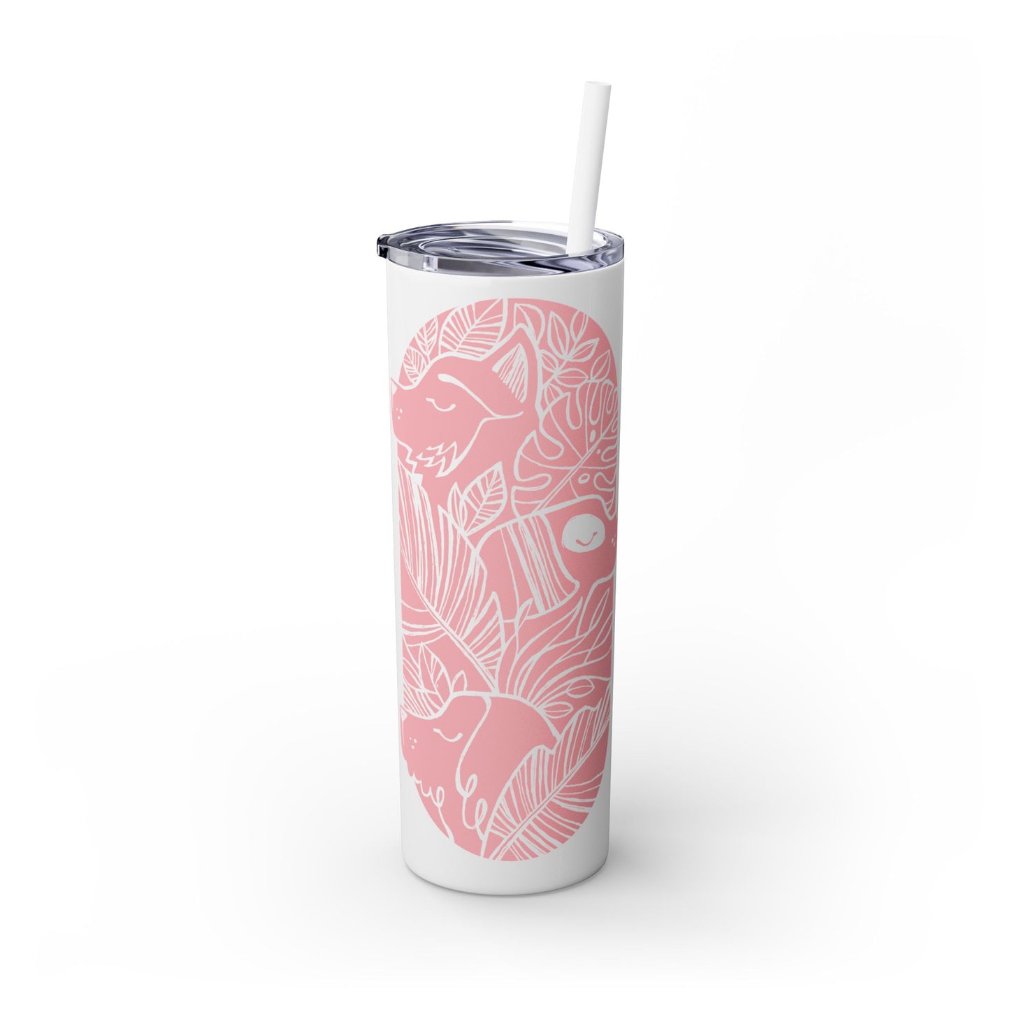 Jungle Dogs Skinny Tumbler with Straw, 20oz