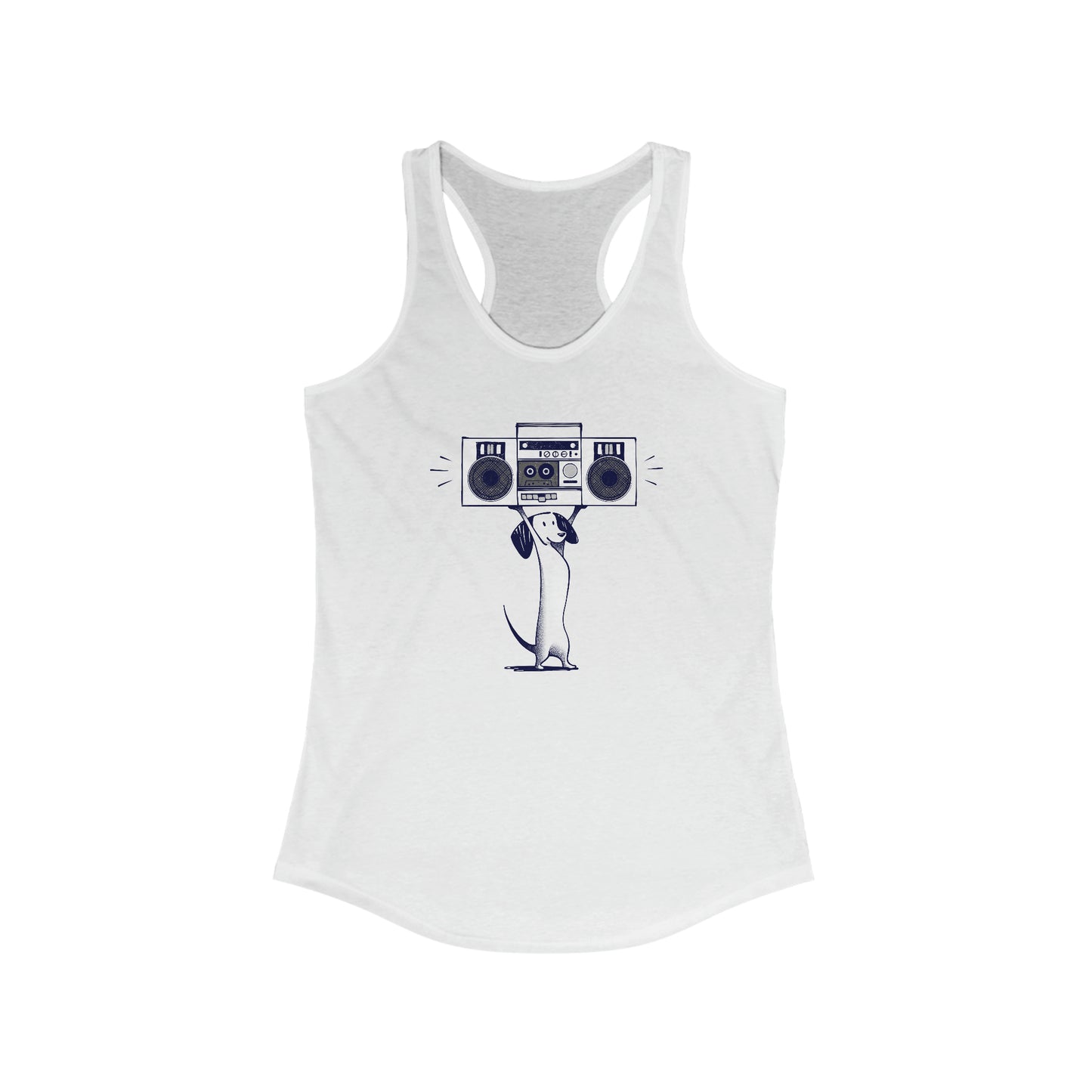 Boombox Dog Women's Racerback Tank Top