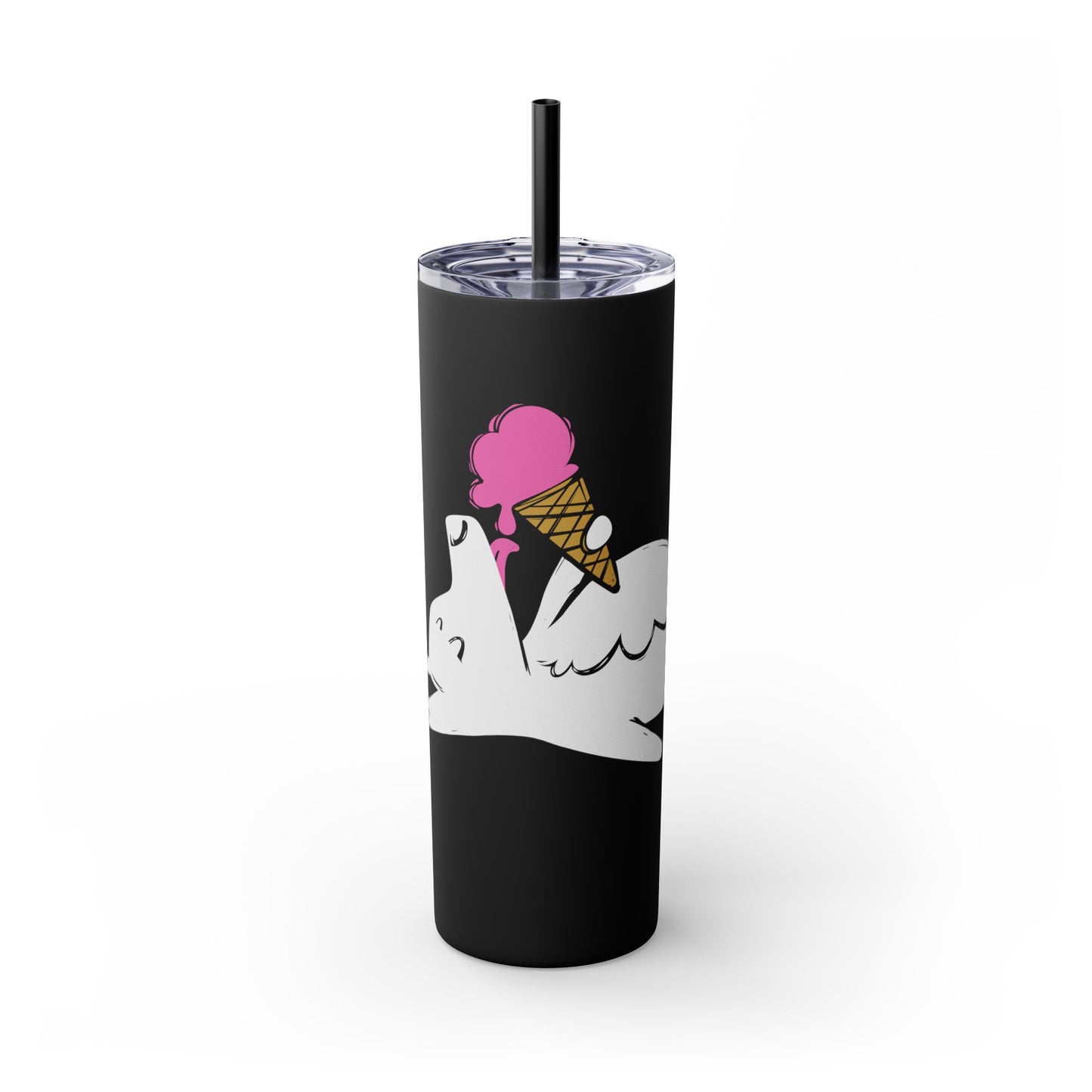 Icecream Pooch Skinny Tumbler with Straw, 20oz