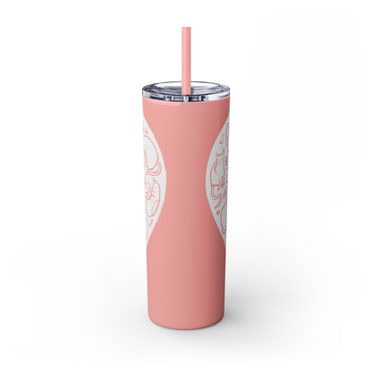 Cat Heart Skinny Tumbler with Straw, 20oz