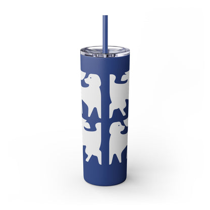 Graphic Dogs Skinny Tumbler with Straw, 20oz