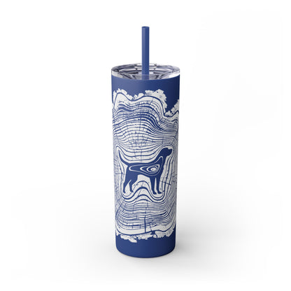 Dogwood Skinny Tumbler with Straw, 20oz