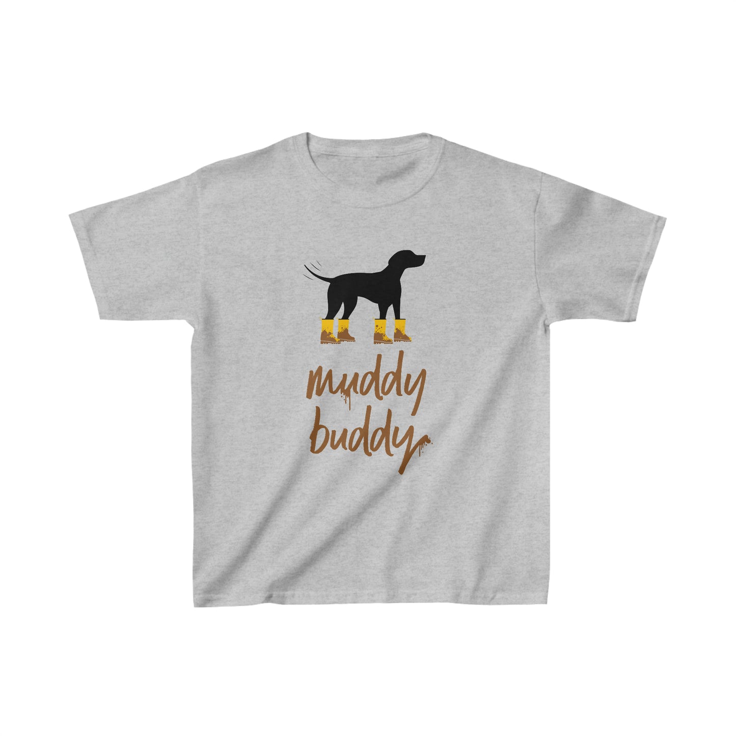 Muddy Buddy Yellow Boots Kid’s Heavy Cotton Graphic Tee