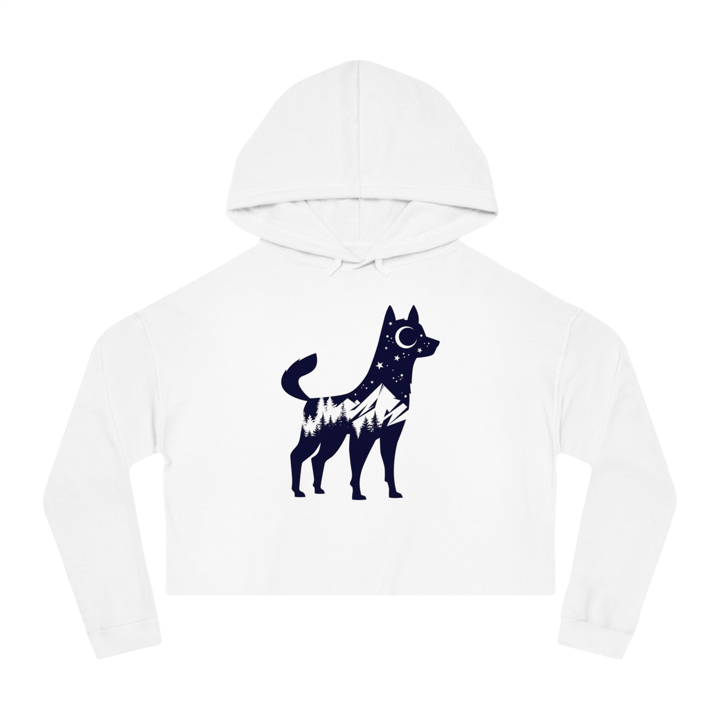 Mountain Dog Cropped Women's Hooded Sweatshirt