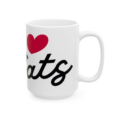 Love Cats Script 15oz White Mug