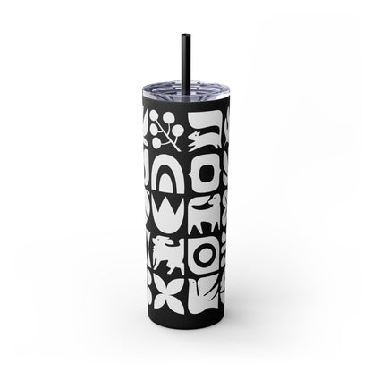 Graphic Dogs and Squirrels Skinny Tumbler with Straw, 20oz