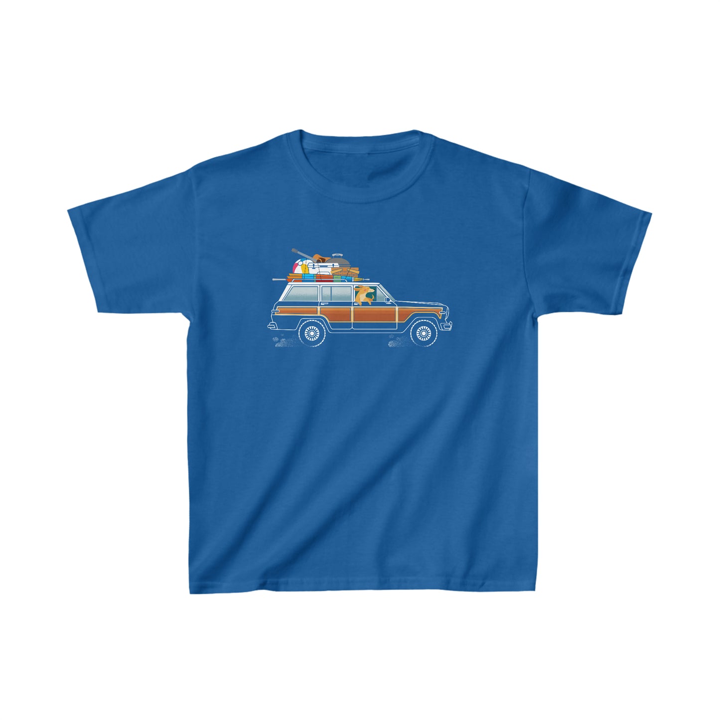 Jeep Wagoneer Camping Dog Kid's Heavy Cotton Tee