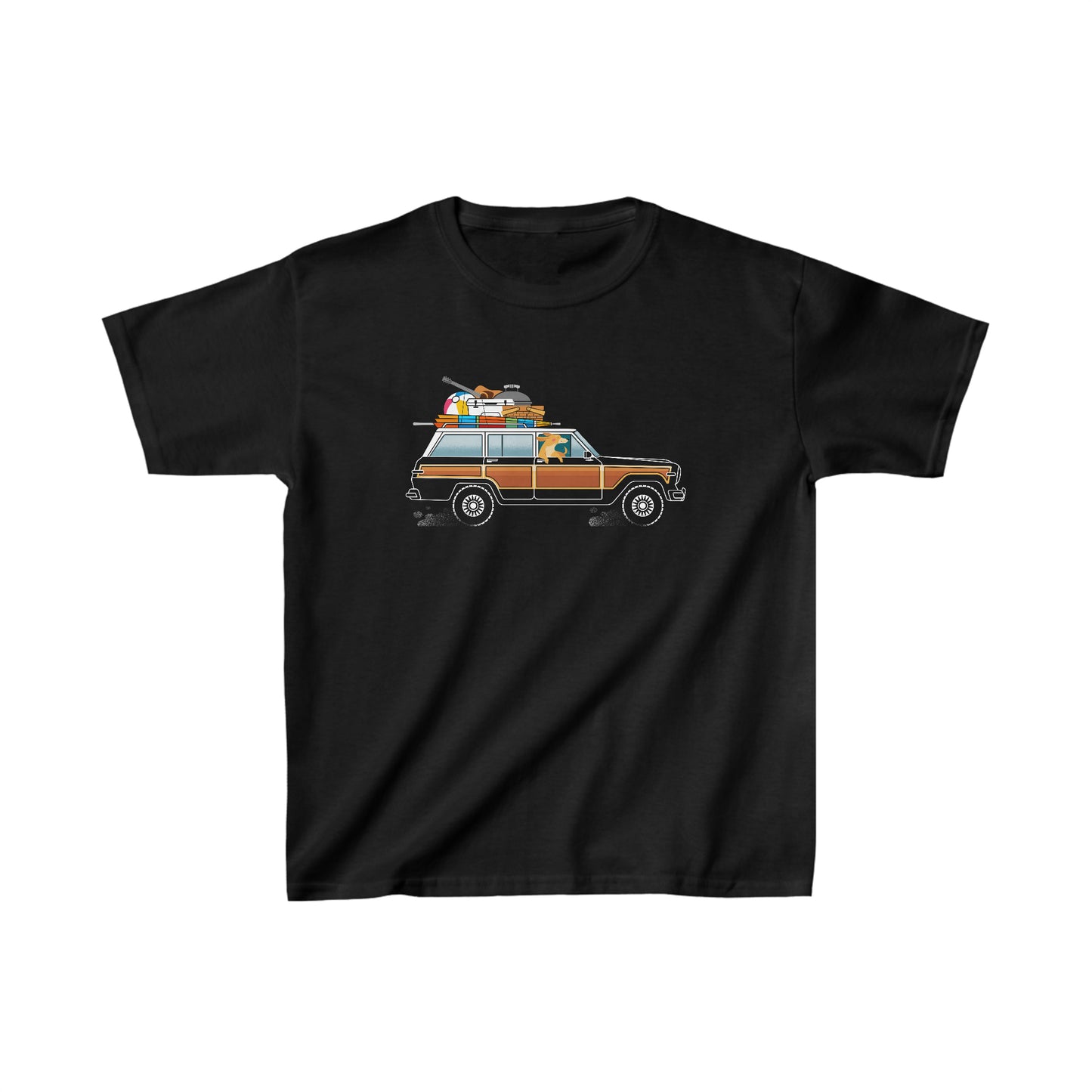 Jeep Wagoneer Camping Dog Kid's Heavy Cotton Tee