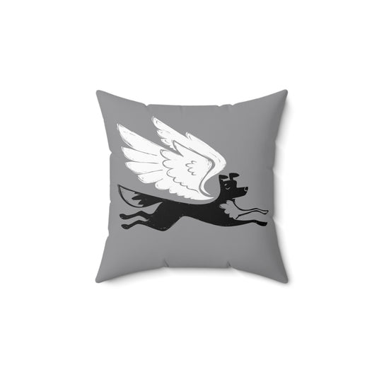 Angel Dog Spun Polyester Square Pillow