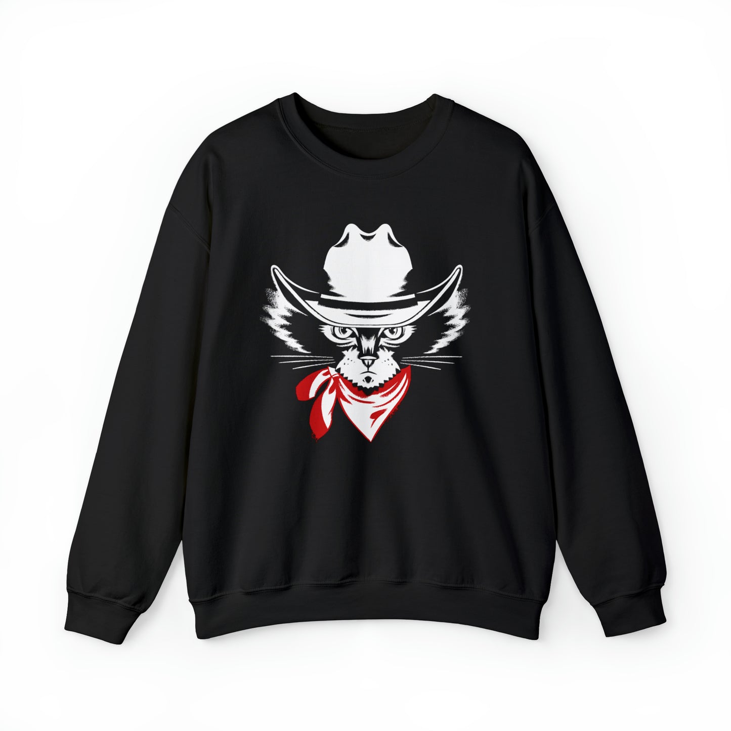 Cowboy Cat Men's Heavy Blend Crewneck Sweatshirt