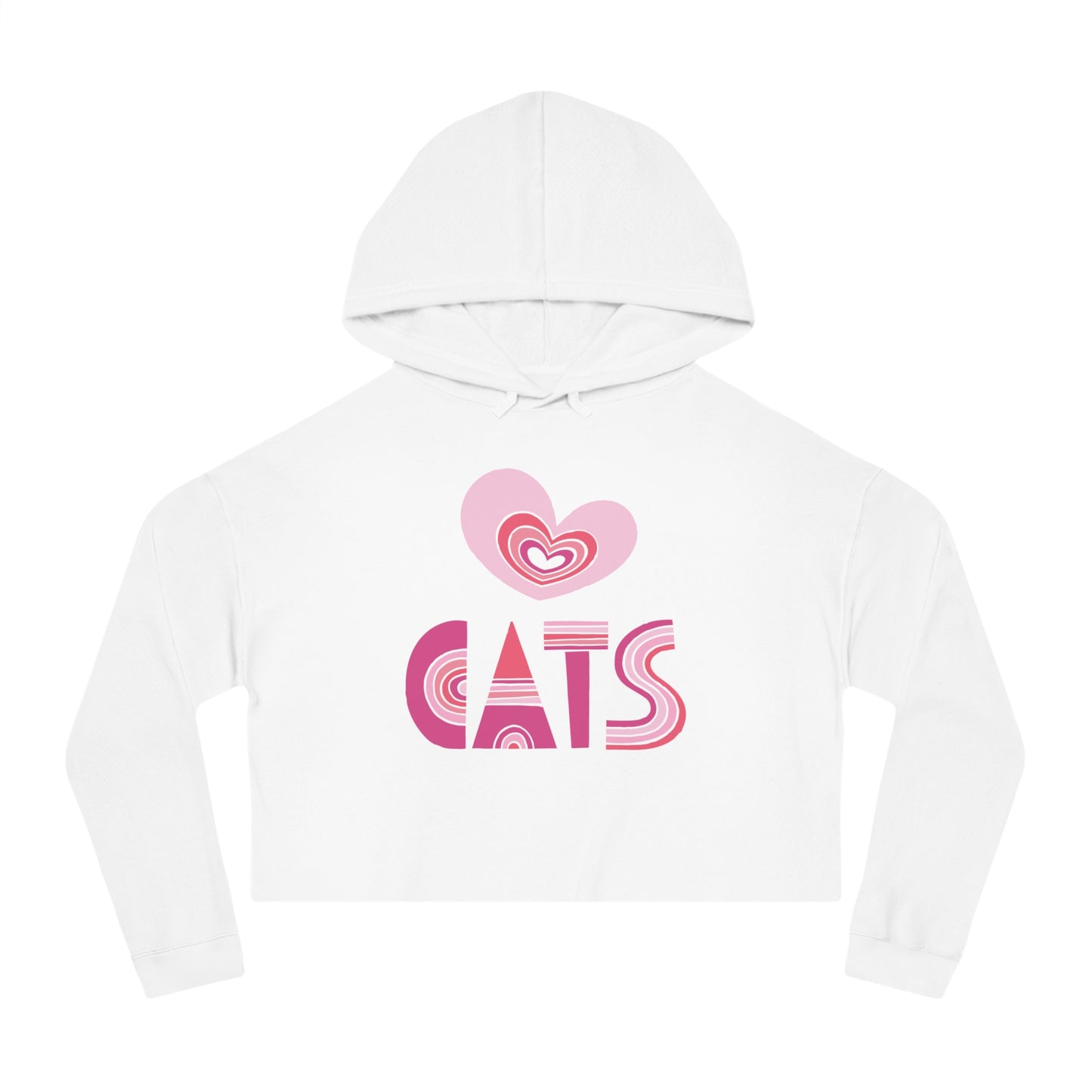 Love Cats Women’s Cropped Hooded Sweatshirt