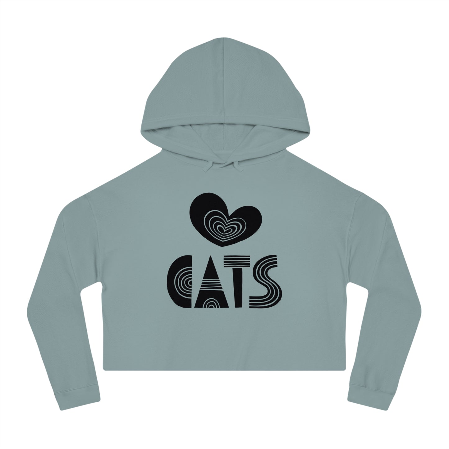 Love Cats Women’s Cropped Hooded Sweatshirt