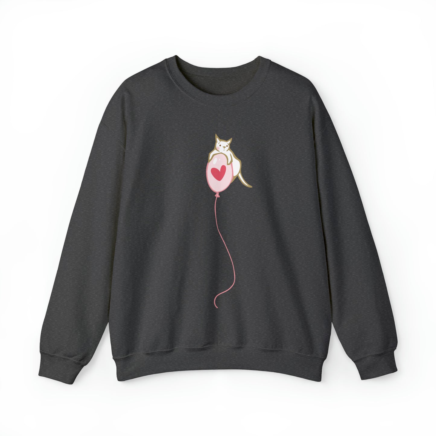 Cat on Heart Strings Women's Heavy Blend Crewneck Sweatshirt