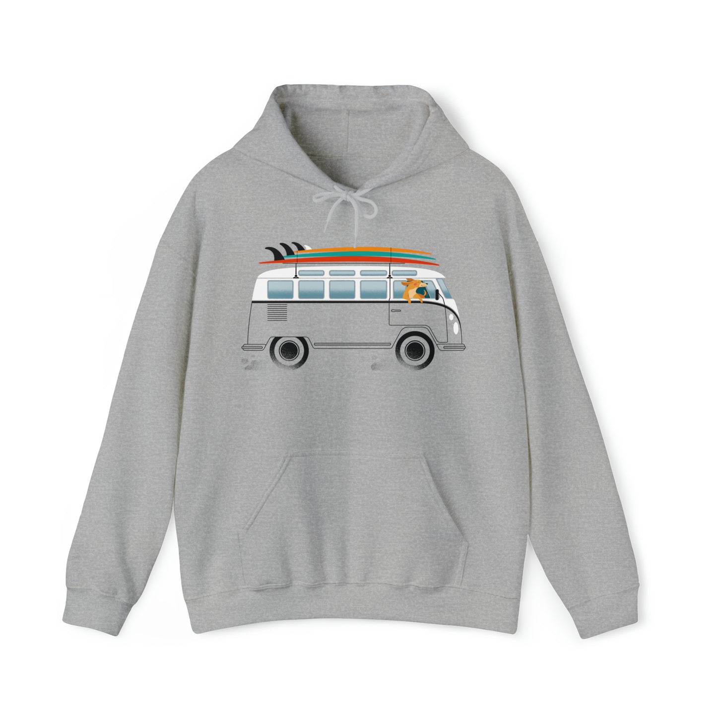 VW Van Surf Dog Men's Hooded Sweatshirt