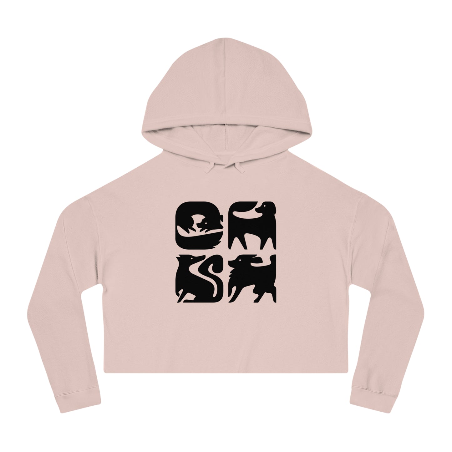 Graphic Dogs Cropped Hooded Sweatshirt