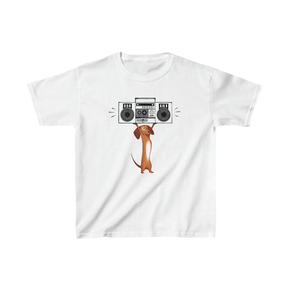 Brown Boombox Dog Kid’s Heavy Cotton Graphic Tee