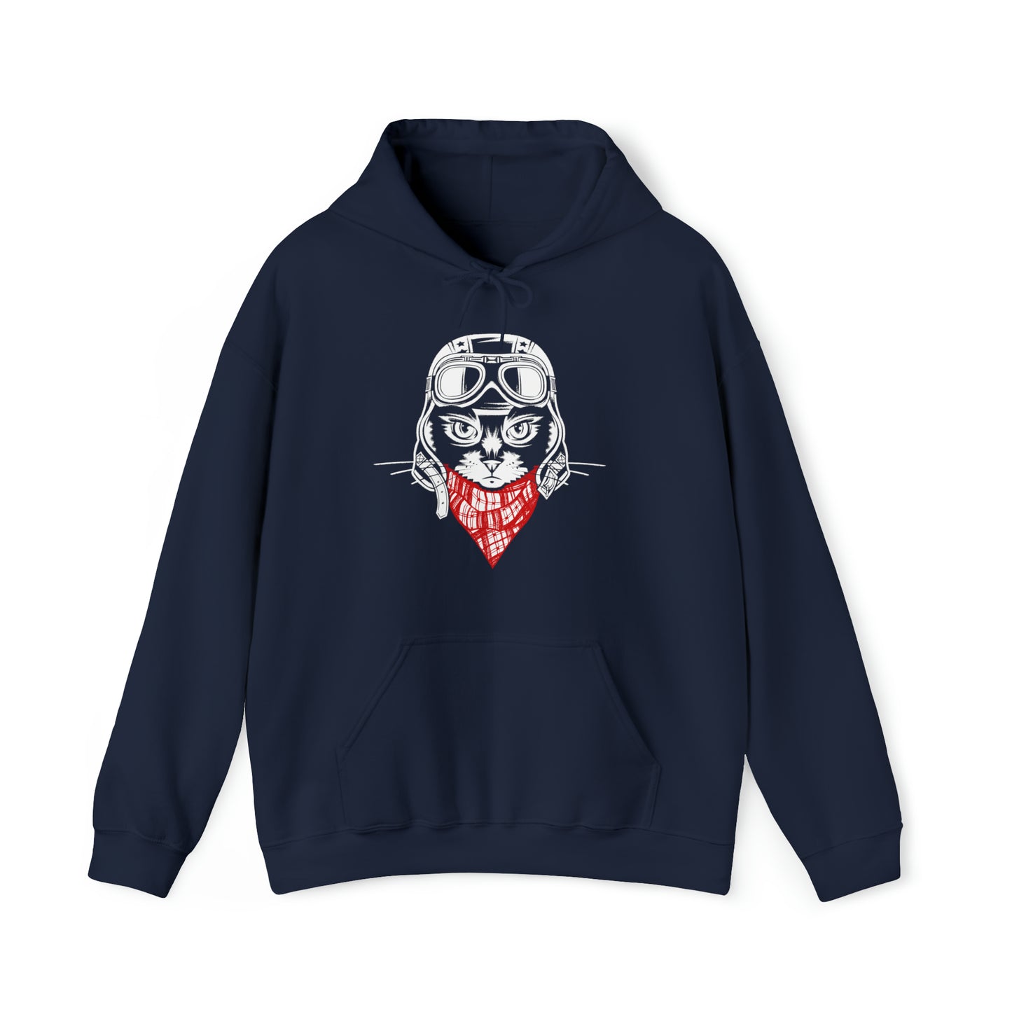 Motorcycle Cat Men's Hooded Sweatshirt