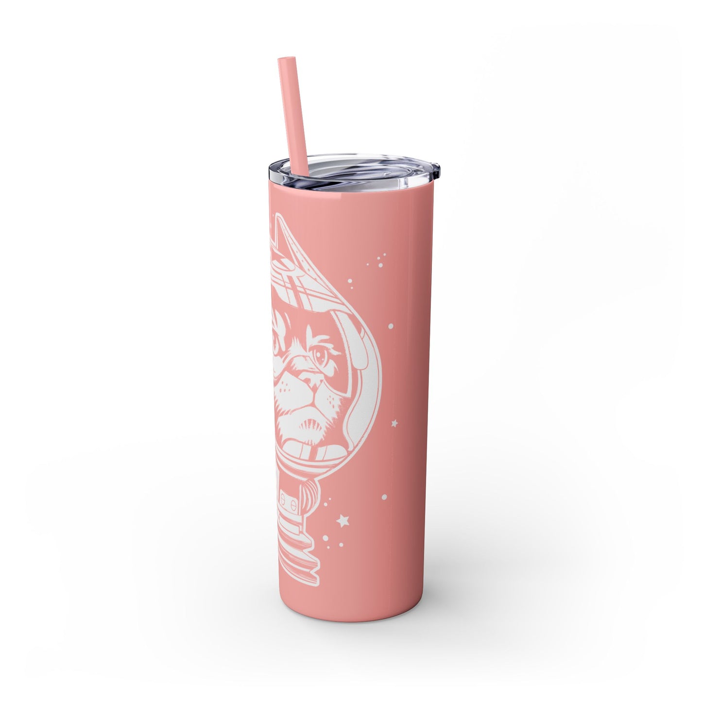 Space Cat Skinny Tumbler with Straw, 20oz