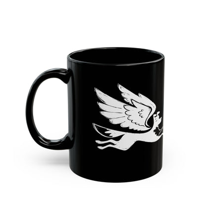 Angel Dog  11oz Black Mug