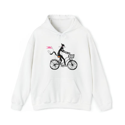 Bicycle Cat Women's Hooded Sweatshirt